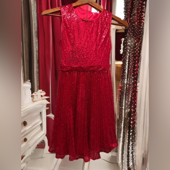NWT Grace Karin Girls Sequin Dress Sleeveless Prom Party Formal Red Size 10Y - Picture 7 of 8